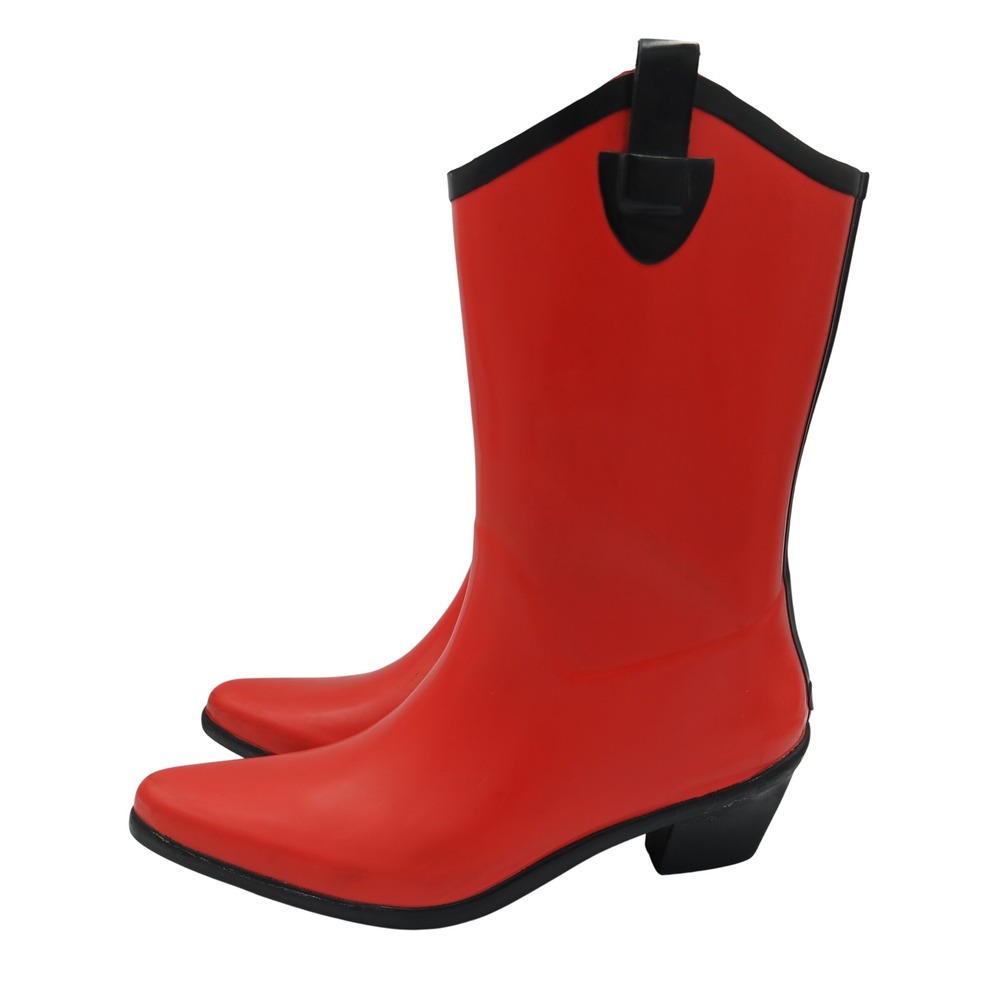 Dav Red Cowgirl Western Tall Rain Boots Heeled Women's Size 11 Waterproof
